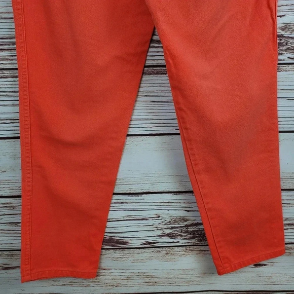 YFSC Basics Size 11 Vintage 90s Solid Tangerine Orange High Waisted Mom Jeans - Picture 8 of 11